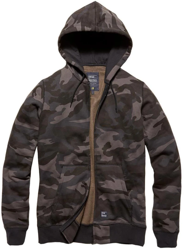 Image of Vintage Industries Redstone Hoodie Hooded zip dark camo S Men