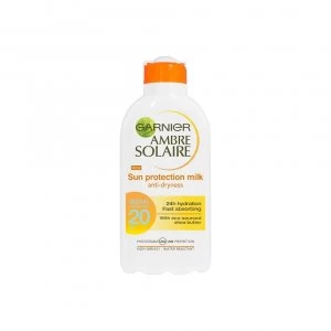 Image of Garnier Ambre Solaire Sun Protection Milk Anti-Dryness Medium Protection SPF20 200ml Lotion