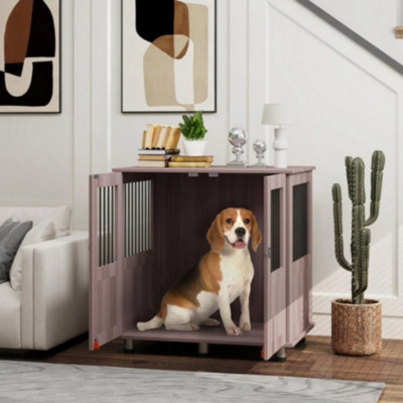Image of PawHut Dog Crate Kennel Cage - Indoor End Table - Purple - Small TJ Hughes 5061025090983