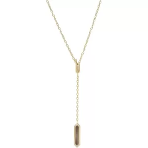 Image of Fossil Val Gilded Black Mother-of-Pearl Y-Neck Necklace