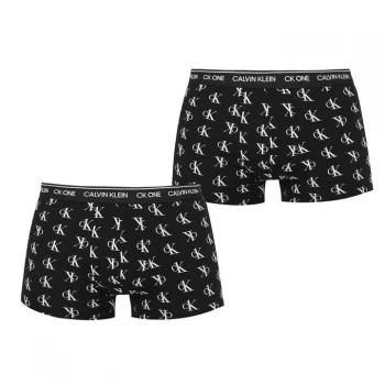 Image of Calvin Klein Print Boxers - Repeat BLK Logo