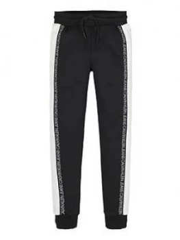 Image of Calvin Klein Jeans Boys Colour Block Sweatpants - Black, Size 10 Years