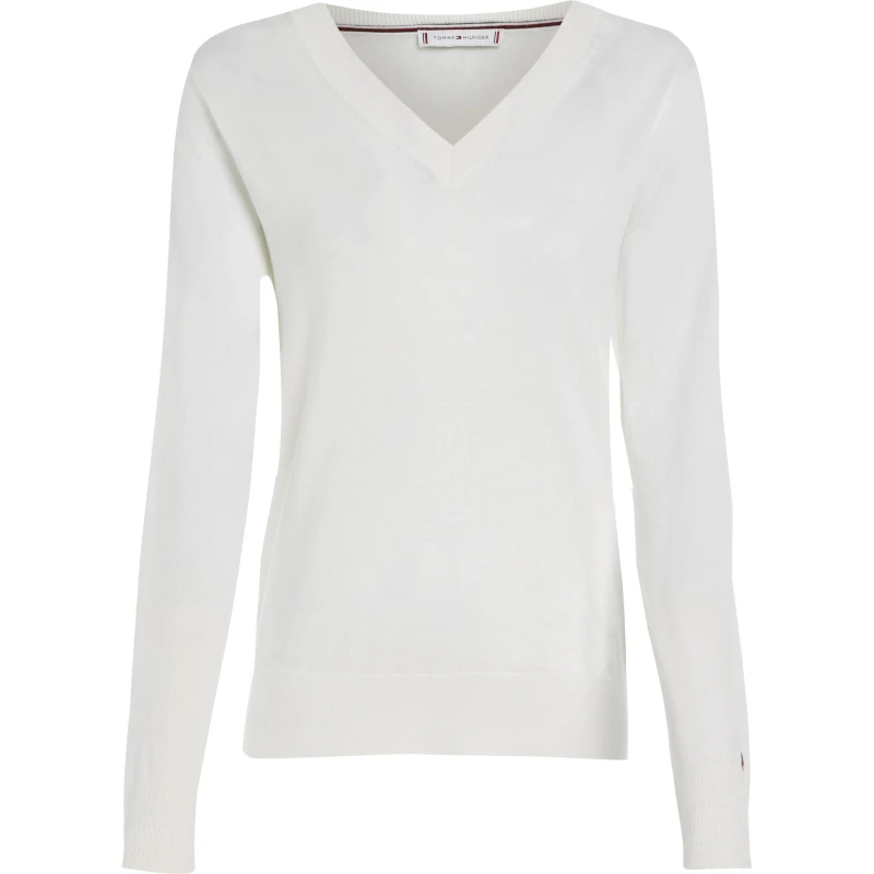 Image of Tommy Hilfiger Heritage V Neck Sweater - Cream Cream 8