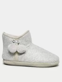 Image of Yours Extra Wide Fit Metallic Bootie Silver, Size 5-6Eee, Women