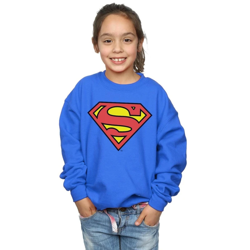 Image of DC Comics Superman Logo Sweatshirt Blue female