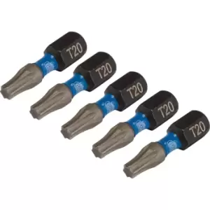 Image of Draper Expert Impact Torx Screwdriver Bits T20 25mm Pack of 5