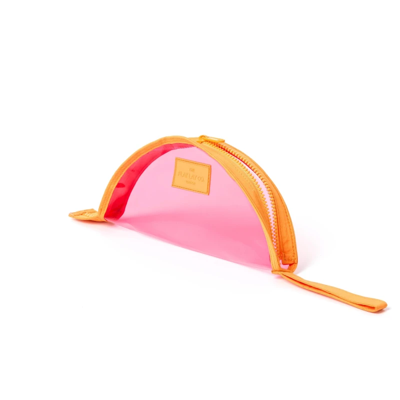 Image of The Flat Lay Co. Lunar Flat Lay Makeup Pouch - Pink and Orange Makeup Bags One Size Orange 80016612000