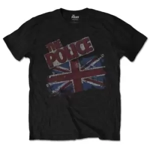 Image of The Police - Vintage Flag Unisex X-Large T-Shirt - Black