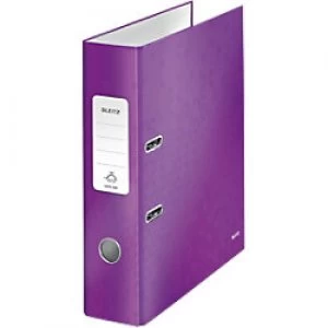 Image of Leitz 180° WOW Lever Arch File 80 mm Laminated Cardboard A4 Purple
