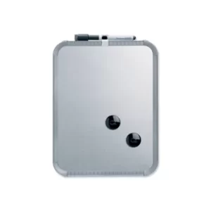 Image of SlimLine Drywipe Board Magnetic with Pen and Built-in Eraser 220x14x280mm Silver