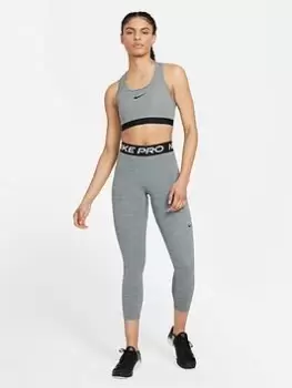 Image of Nike Pro 365 Mid Rise Crop Leggings - Grey, Size XS, Women