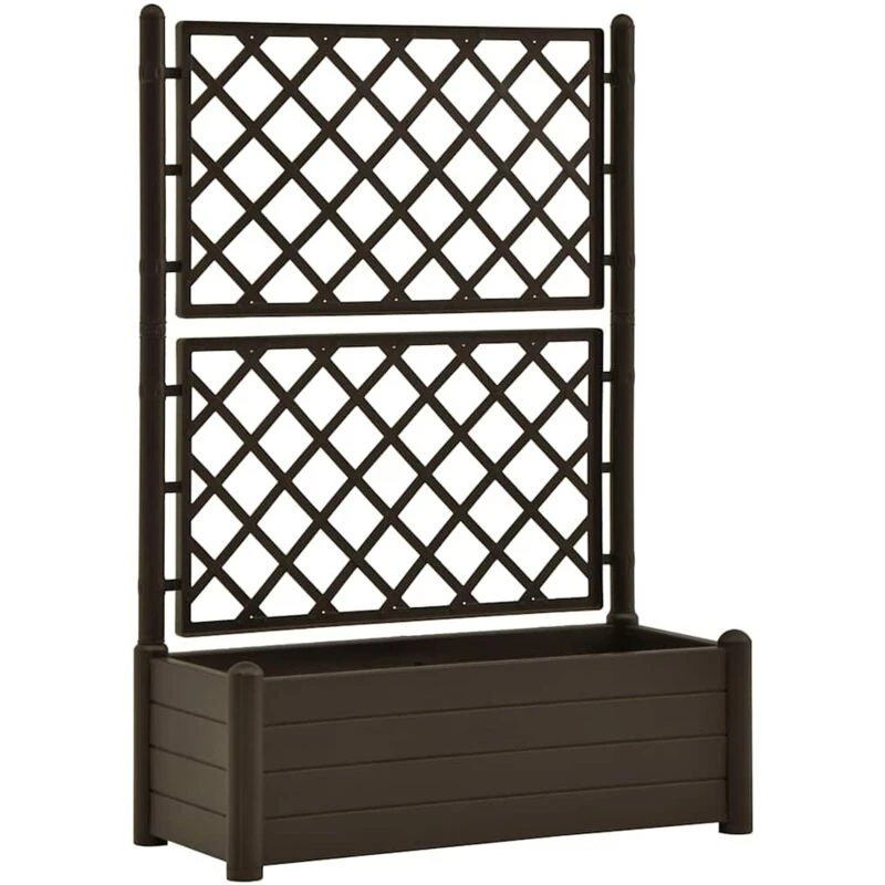 Image of VIDAXL Garden Planter with Trellis 100x43x142cm pp Mocha Vidaxl 8720286194119