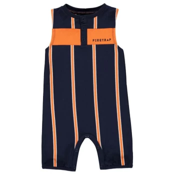Image of Firetrap Sleeveless Romper Baby Boys - Navy Stripe