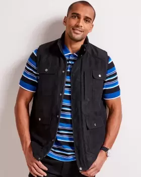 Image of Cotton Traders Mens Guinness Utility Gilet in Black