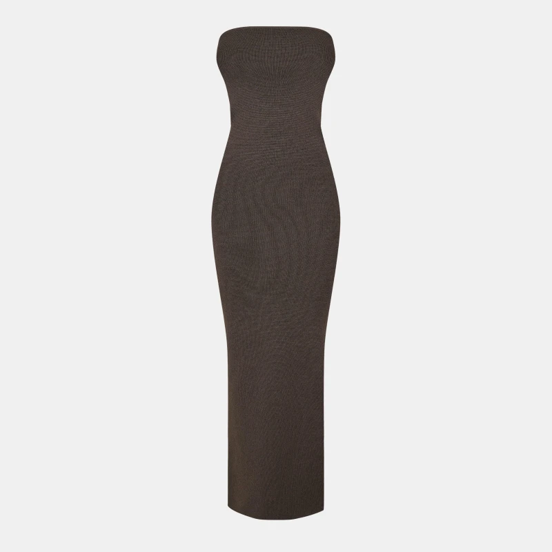 Image of Jack Wills Womens Classic Bandeau Knitted Jumper Dress Espresso female 6 (2XS)