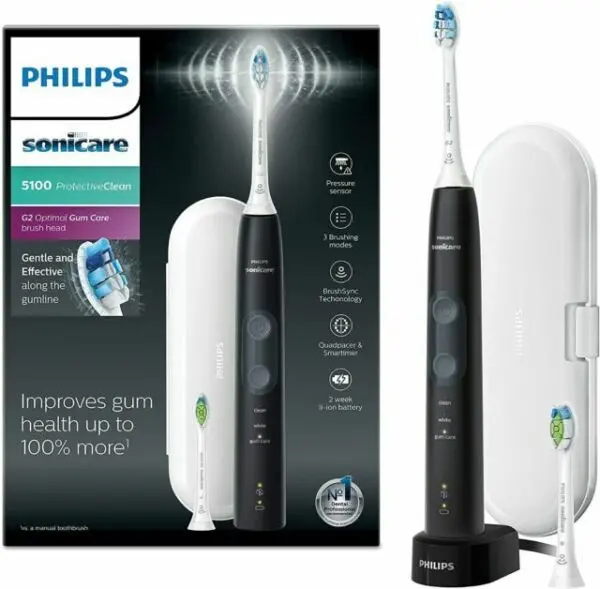 Image of Philips ProtectiveClean 5100 HX6850/10 Mode 3 Black Sonic Electric Toothbrush