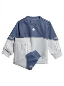 Image of Adidas Originals Infant Tracksuit Set - Grey Blue