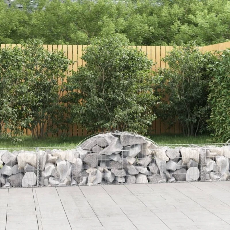 Image of VIDAXL Arched Gabion Baskets 9 pcs 200x50x40/60cm Galvanised Iron Vidaxl 8720845568474