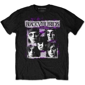 Image of Black Veil Brides - Grunge Faces Unisex Medium T-Shirt - Black