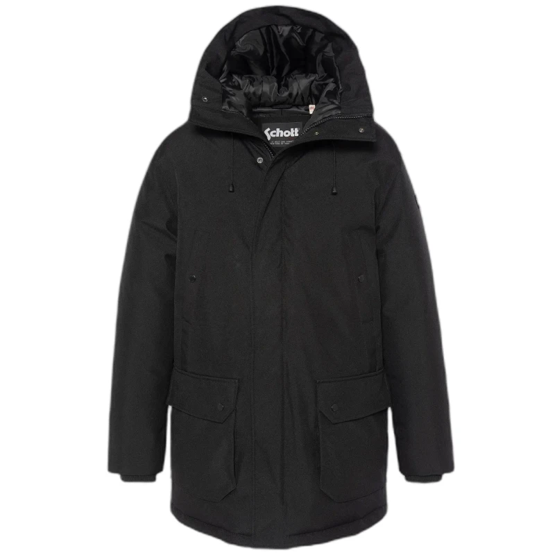 Image of Schott Basic hooded parka Schott Noir Male L
