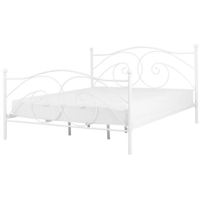 Image of Beliani Bed Metal Dinard 180 X 200 Cm (Eu Super King) White