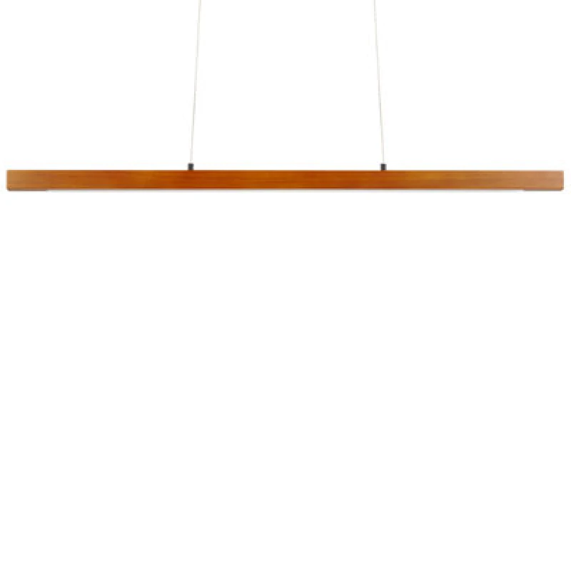 Image of Beliani LED Pendant Lamp Stewarts With Dimmer Oak Wood Dark Brown