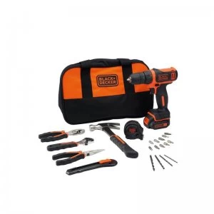 Image of Black and Decker 10.8v Cordless Drill Kit