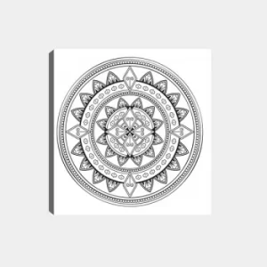 Image of MANDALA52 White Black Decorative Canvas Painting