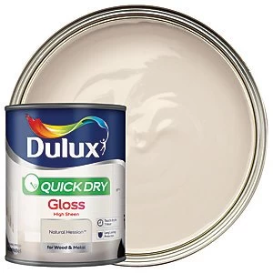 Image of Dulux Quick Dry Natural Hessian Gloss High Sheen Paint 750ml