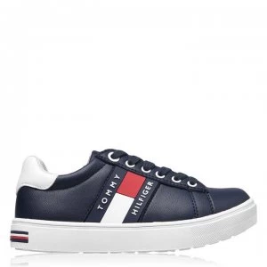 Image of Tommy Hilfiger Low Flag Trainer - Blue/White C007