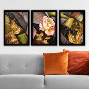 Image of 3SC141 Multicolor Decorative Framed Painting (3 Pieces)