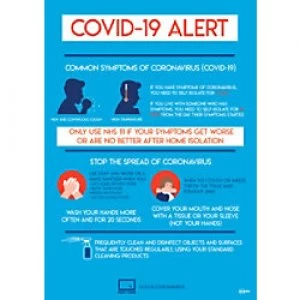 Image of AVERY COVBGA3 COVID-19 Business Guidelines Label 297 x 420 mm Blue Pack of 2