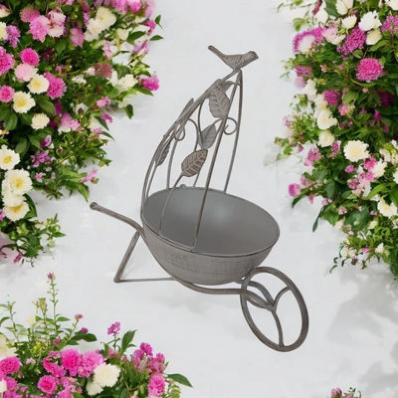 Image of MSL 36CM CREAM METAL GARDEN PLANTER