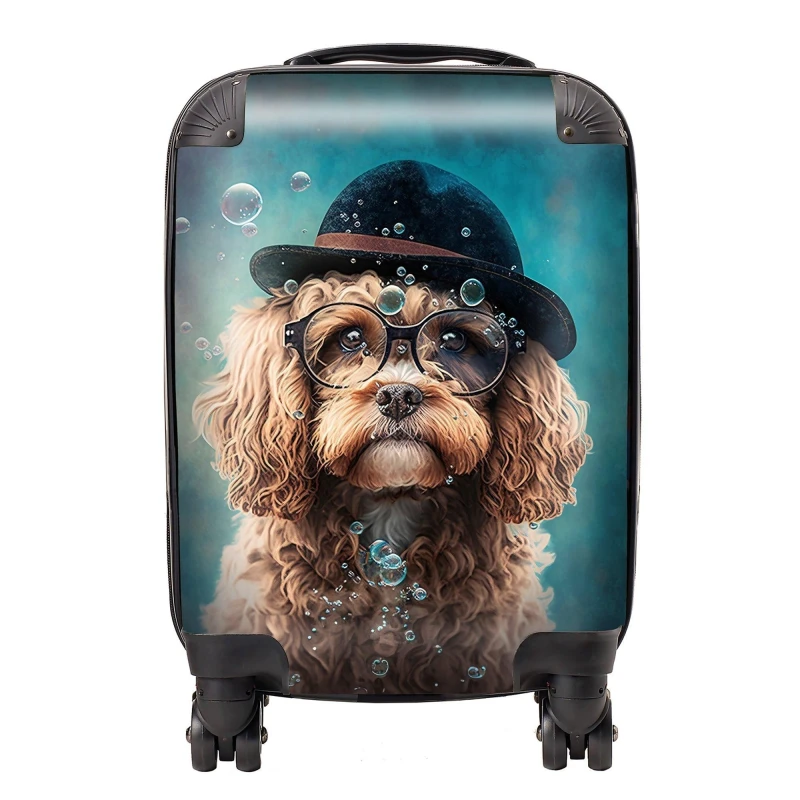 Image of Warren Reed - Designer Cavapoo Dog Splashart Suitcase Size: Cabin Multicolor Unisex Cabin