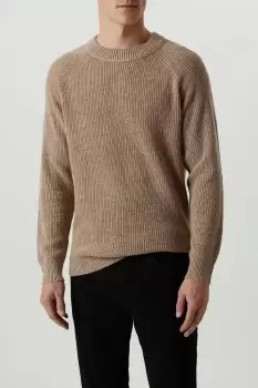 Image of Super Soft Ecru Crew Raglan Knitted Jumper