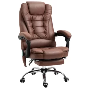 Image of Vinsetto Heated 6 Points Vibration Massage Executive Office Chair Adjustable Swivel Ergonomic High Back Desk Chair Recliner with Footrest Brown