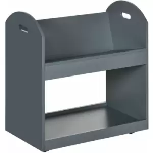 Image of 2-Tier Storage Shelves Kitchen Cart Shelf Unit with Wheels, Grey - Grey - Homcom