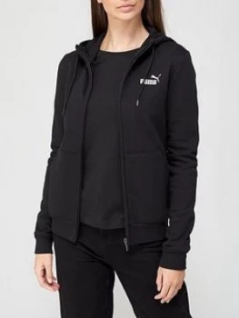 Image of Puma Essential Hooded Jacket Fleece Hoodie - Black