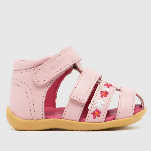 Image of Kickers pink wriggle flower Girls Baby sandals Pink UK 2 (EU 18)