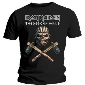 Image of Iron Maiden - Axe Colour Unisex Medium T-Shirt - Black