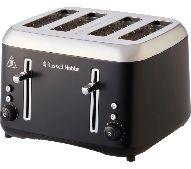 Image of Russell Hobbs Addison 4 Slice Toaster Matte Black One Size Unisex 5038061171310