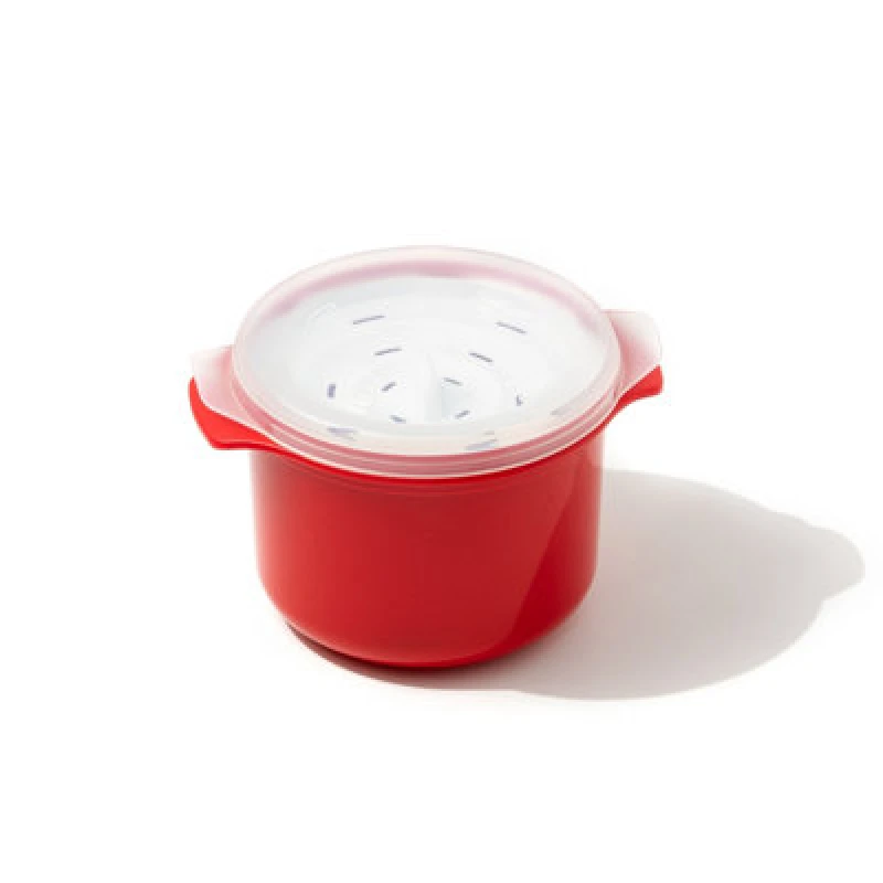 Image of Good2Heat Plus Red 'Plus Microwave Cookware' Steam Vented Single Portion Rice Cooker Red unisex