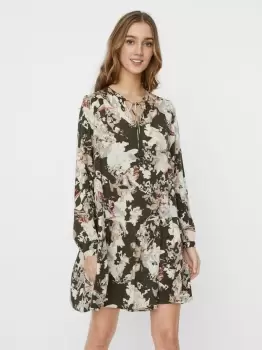 Image of VERO MODA Tie Neck Mini Dress Women Green