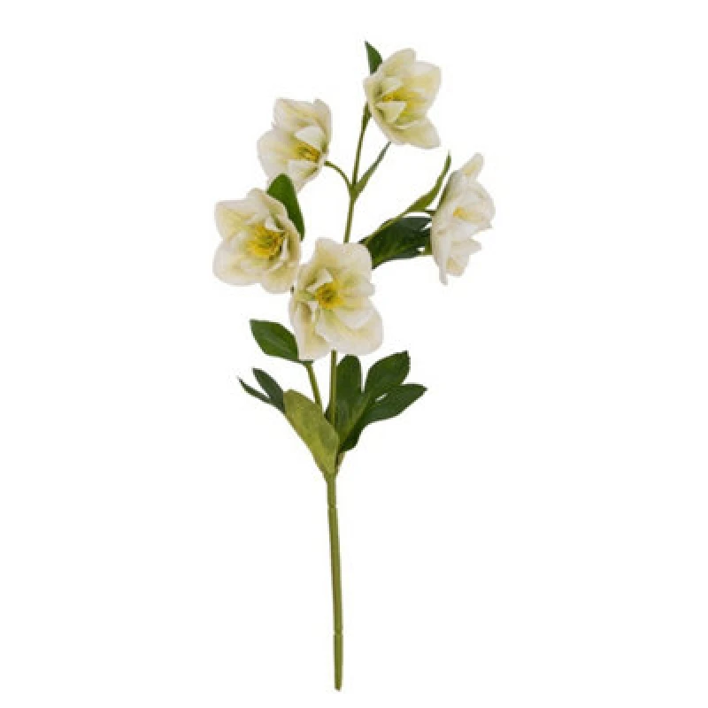 Image of Hill Interiors White Hellebore Stem Artificial Flower - Plastic - H45cm - White