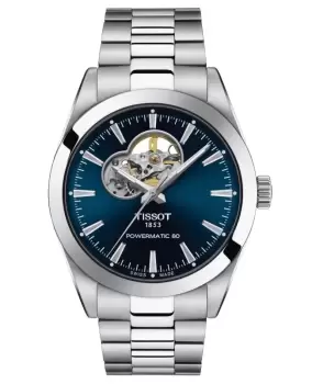 Image of Tissot Gentleman Open Heart Automatic Blue Dial Steel Mens Watch T127.407.11.041.01 T127.407.11.041.01