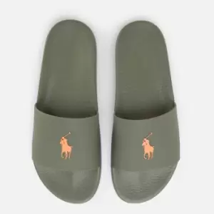 Image of Polo Ralph Lauren Mens Pp Slide Sandals - Army Olive/Sailing Orange PP - UK 8