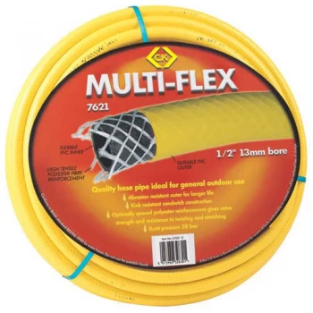Image of CK Multi Flex Garden Hose Pipe 1/2" / 12.5mm 30m Yellow