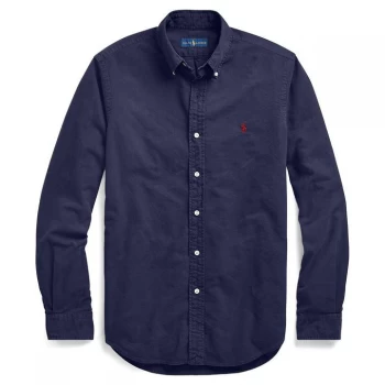 Image of Polo Ralph Lauren Slim Fit Garment Dyed Oxford Shirt - RL Navy