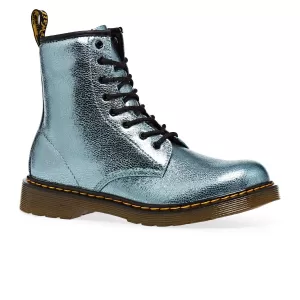 Image of Dr Martens Girls 1460 Metallic 8 Lace Boots - Teal