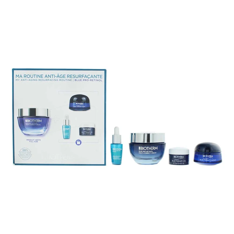 Image of Biotherm Blue Therapy Pro Retinol Gift Set Blue Therapy Pro-Retinol Multi-Correct Cream 50ml + Life Plankton Elixir 7ml + Blue The Soin Yeux 5ml + Blu